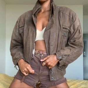 Donating soon locally- last chance- Vintage leather bomber jacket